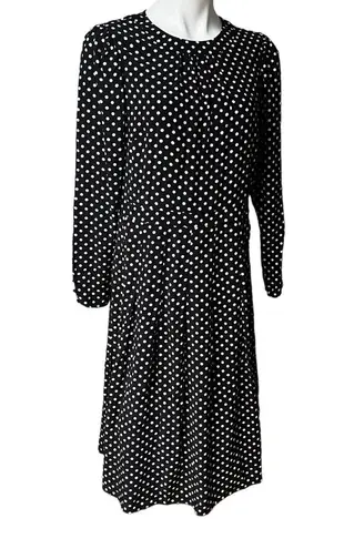 NWT, Boden Glorious British Style Polka Dot Dress Button Skirt Black Size 10