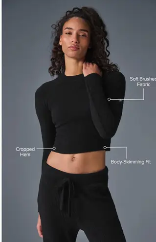 Alo Yoga Snuggle Up Sweater Long Sleeve Black S