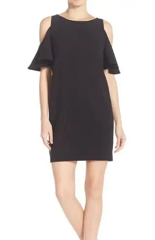 Chelsea28 🛍️ 'Peek-A-Boo' Cold Shoulder Black Shift Dress Size XL