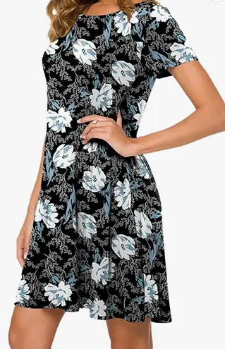 Popyoung - Short Sleeve Floral Dress