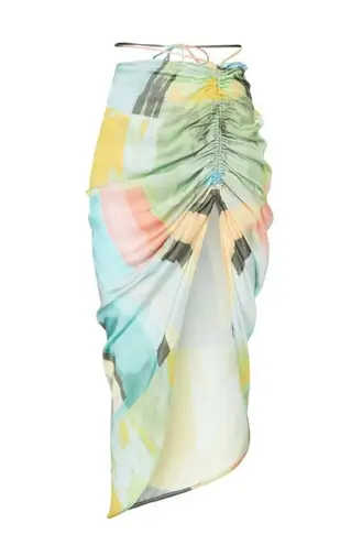 Just BEE Queen Minela & Chiara Top and Midi Gathered Tie Waist Skirt Size Small Blue