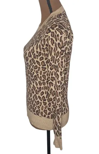 Ellen Tracy tan cheetah print sweater lightweight size S