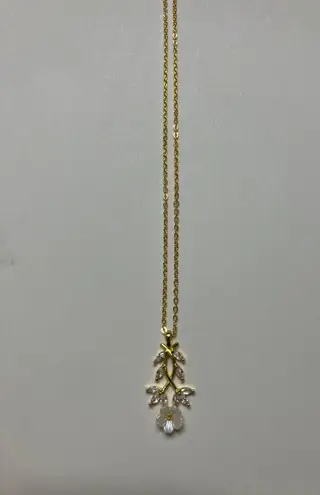 Trendy Jewels Gold Crystal Rhinestone Trendyol Jevylove Flower Yellow Gold Accessories Necklace 