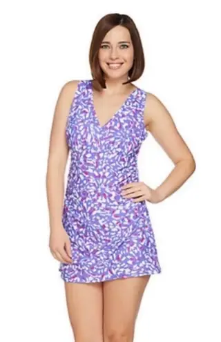 Women’s Denim & Co. Pink Purple Beach V