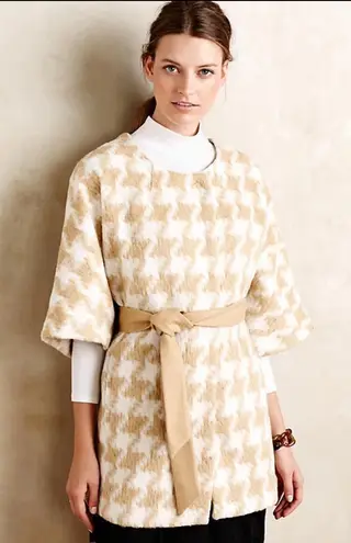 Elevenses Anthropologie Houndstooth Wrap Coat.