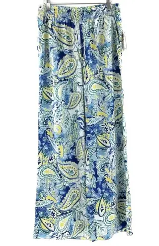 Ralph Lauren  Paisley Print Palazzo Wide Leg Pants in Blue Size Medium