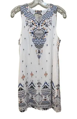 Ecote UO  Guinevere Open Back Frock Mini Dress White Blue Size Medium