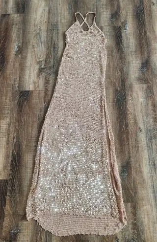 Retrofete Marie Crochet Maxi Dress in Tan Gold Size XS/S Sleeveless