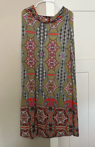 Green and Orange Maxi Skirt for Casual Wear Size L