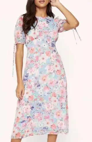 Lost + Wander Anthropologie Monet Garden Midi Floral Dress Women’s Medium