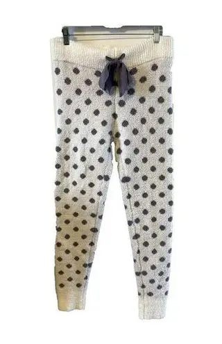 Honeydew Womens White Lavendar Polka Dot Chenille Lounge Pants M Soft Drawstring Size M