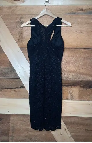 Jump Black Glitter Sparkly Lace V Neck Racerback Sheath Dress size 7/8 Formal - Image 11