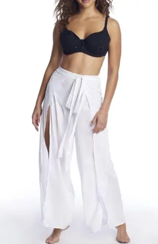 Elan  White Tie Waist Beach Cover Up Pants