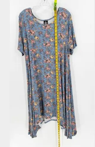 Agnes & Dora Floral Scoop Neck Short Sleeve Sway Midi Shift Dress Size XL FLAW