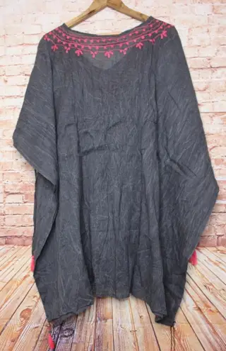 Exist BE Beach by | stone wash gray/ hot pink swim coverup