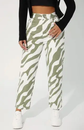 SheIn Petite Zebra Stripe Jeans