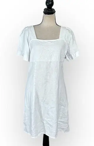 Madewell  Alexi Minidress Women's Size 6 White Linen Blend Flutter Sleeve NWT