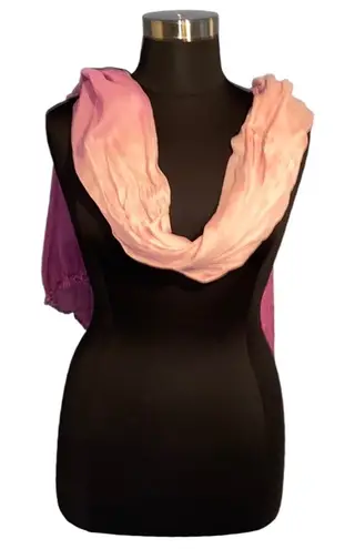 Unbranded Women Ombre Pink Scarf Lightweight Sheer Wrap Shawl Infinity Style Purple