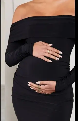 NWT CLUB L LONDON KayleeBlack Ruched Strapless Long