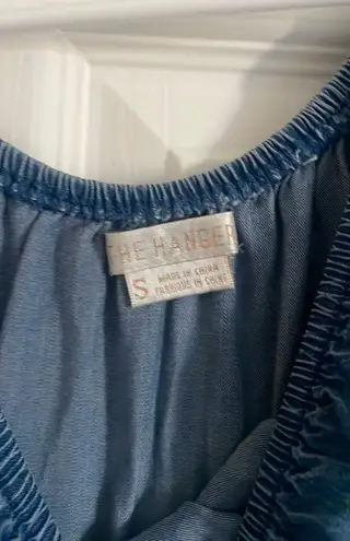 The Hanger Off The Shoulder Denim Mini Dress