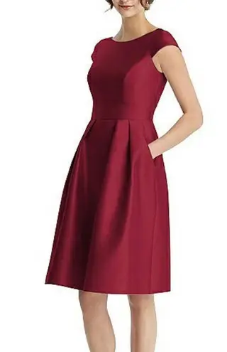 Alfred Sung NWT  Burgundy Satin Twill Dress Size 12