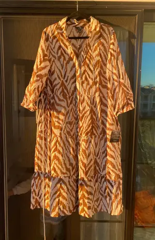 Mlle Gabrielle NWT  XL Underbrush Belted Button-front Dress - Image 2