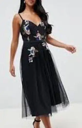 Little Mistress NWT - Petite Black Floral Dress - US Size 2
