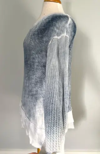 T Party Fashion T Party Light Blue White Sponge Knit Pullover Sweater