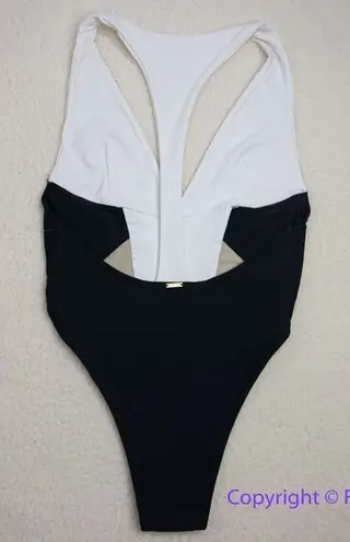 NEW MBM swim one piece swimsuit colorblock, size S Black