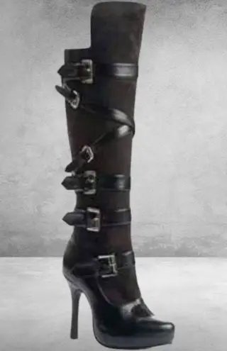 Leg Avenue  black buckle style over the knee boots! Like new