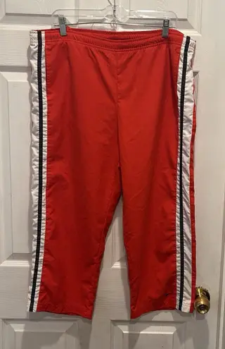 Nike  Women’s Athletic Unlined Capris Red‎ Black And White Logo Size Large 12/14 - Image 1