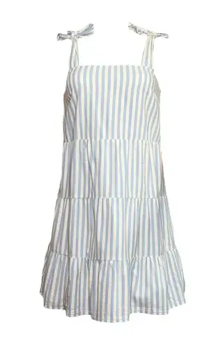 Sézane Anne Swiss Dots Striped Dress, Blue/White, FR36/US4