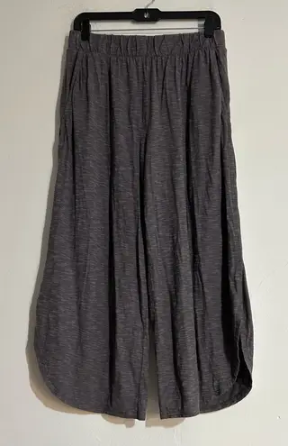 Garnet Hill Oasis Knit Wide-Leg Lounge Pajama Pants Heathered Grey Size Medium
