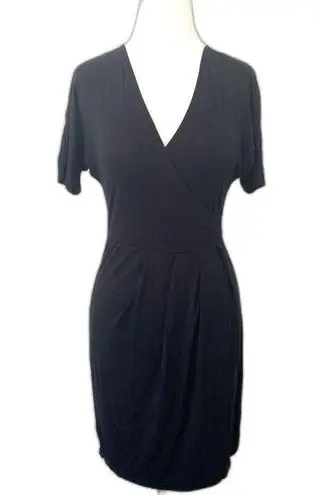 barney's new york Modal Blend Stretchy Short Sleeve Mini Dress LBD Essential S