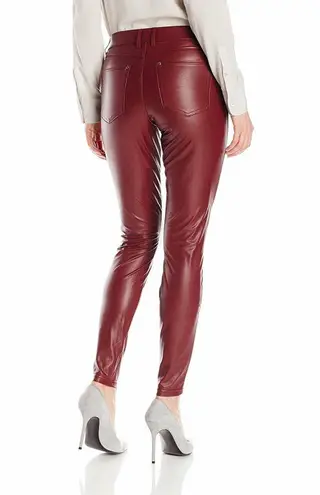 Hue Burgundy Leatherette Faux Leather Leggings