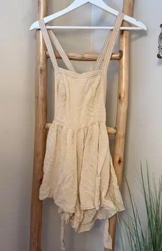 Kimchi Blue Urban Outfitter  Trapunto Stitch Cross-Back Romper Beige Sz 2 thumbnail 8