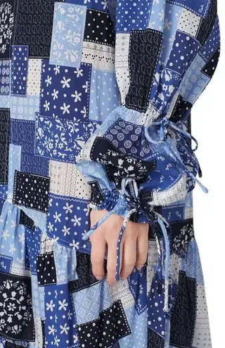 By Malene Birger Malene Birger Amily Printed Patchwork Blue Midi Dress