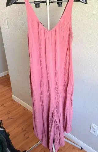 Allison Brittney Flowy Crunchy Granola Hippie Hippy Rayon Cooling Jumpsuit M