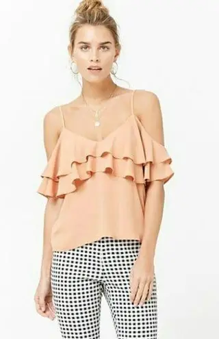 Forever 21 NWT Open Shoulder Ruffle Top