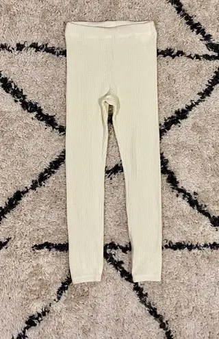 Roots Ivory Waffle Knit Lounge/sleep Pants