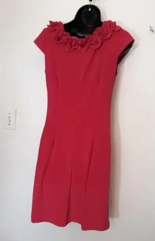 MSK pink ruffle shift dress Size 4