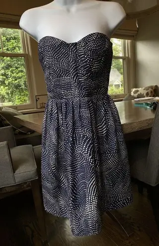 Devlin Dress Size Small Strapless Blue White Quilted Smocked Mini from Nordstrom