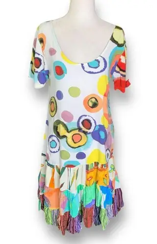 Jams World Jam’s World Hattie Dress Multicolor Abstract Print Short Sleeve Scoopneck Mini