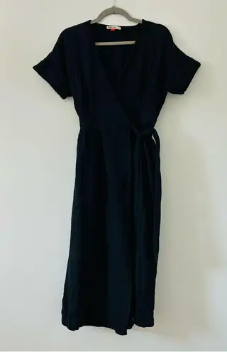 Marine layer Valencia Wrap Dress Black Cotton S