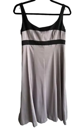 Jones Wear  DRESS Steel Gray Black Women's 6 Sleeveless Colorblock Sissy Cocktail