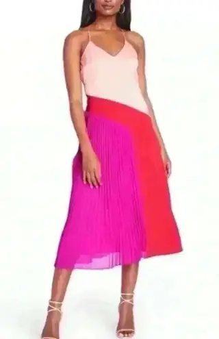 CUSHNIE Women’s Pink Pleated Midi Dress Size 2