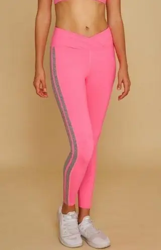 Revolve Year of Ours Workout Set Sports Bra Crossover Leggings Pink Sz Small