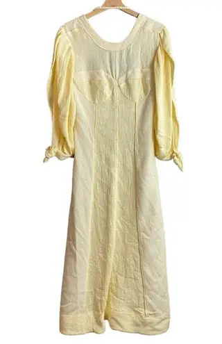 Jonathan Simkhai puff Sleeve midi Yellow Size 8