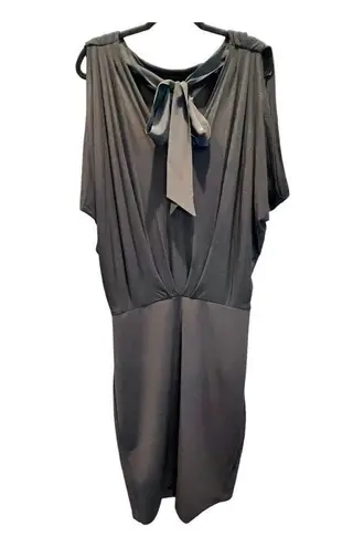 Badgley Mischka Badgley Mischka 17905 Women's Black Drapey Blouson Cocktail Dress Size 4 $330