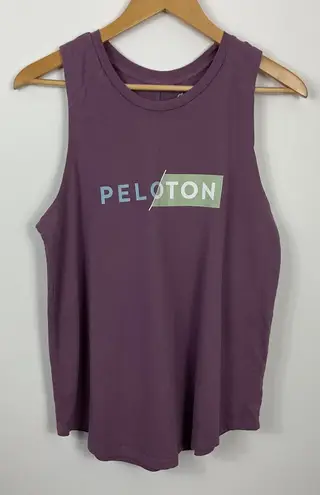 Peloton Studio Scoop Tank Top Purple Logo Athletic Workout Women's Size M